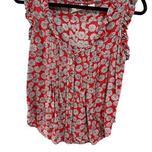 Maeve Red and White Floral Blouse